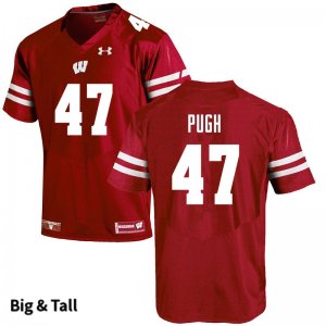 Men's Wisconsin Badgers NCAA #47 Jack Pugh Red Authentic Under Armour Big & Tall Stitched College Football Jersey RA31M41MZ